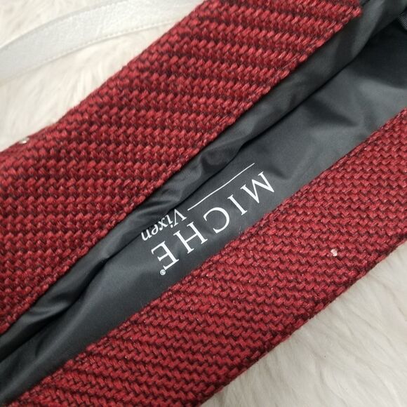 BURGANDY MICHE TOTE/SHOULDER BAG. - Picture 7 of 13